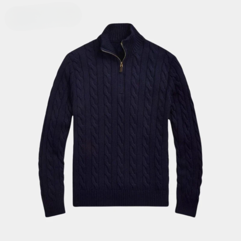 Zeitloser Grobstrick‑Half‑Zip‑Pullover