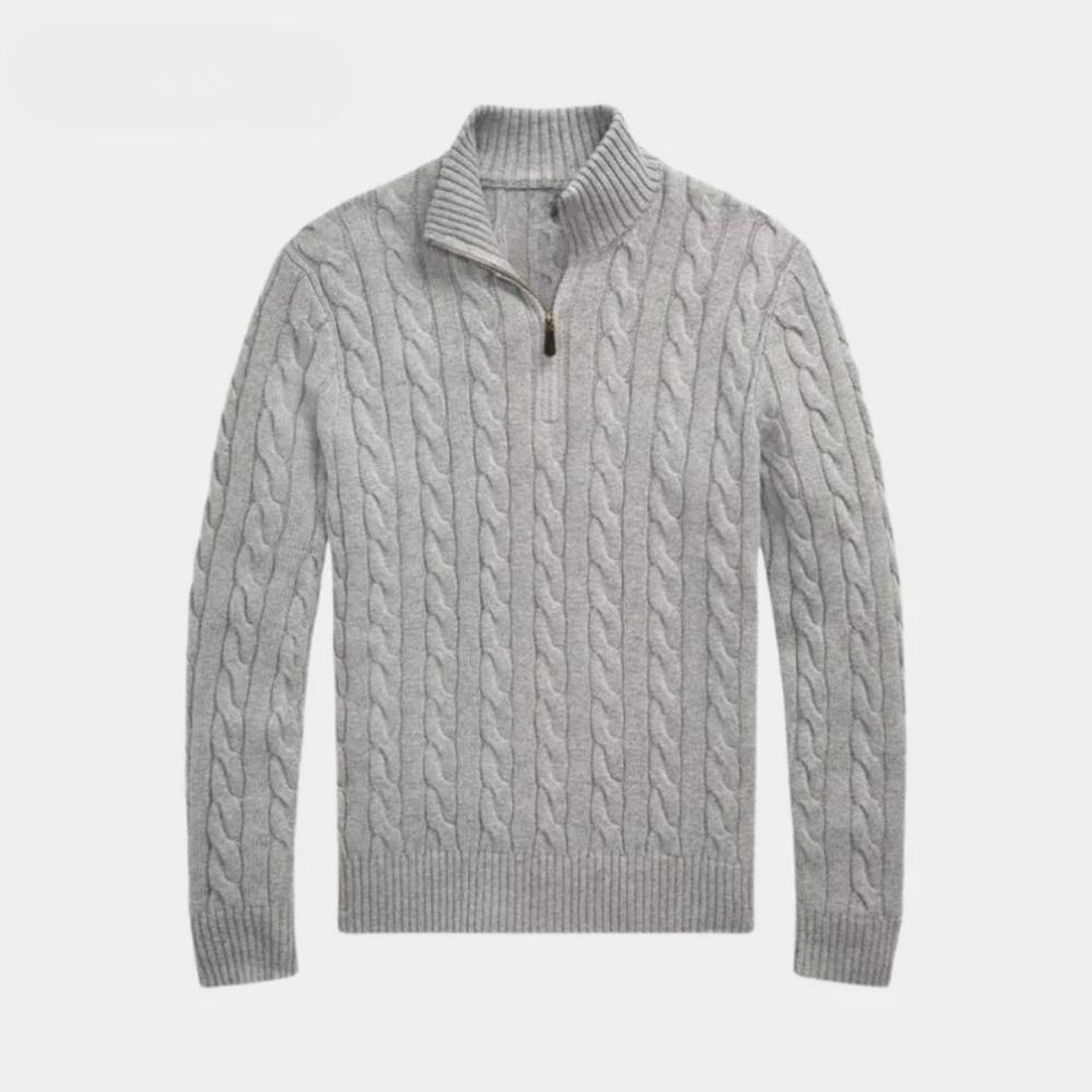 Zeitloser Grobstrick‑Half‑Zip‑Pullover