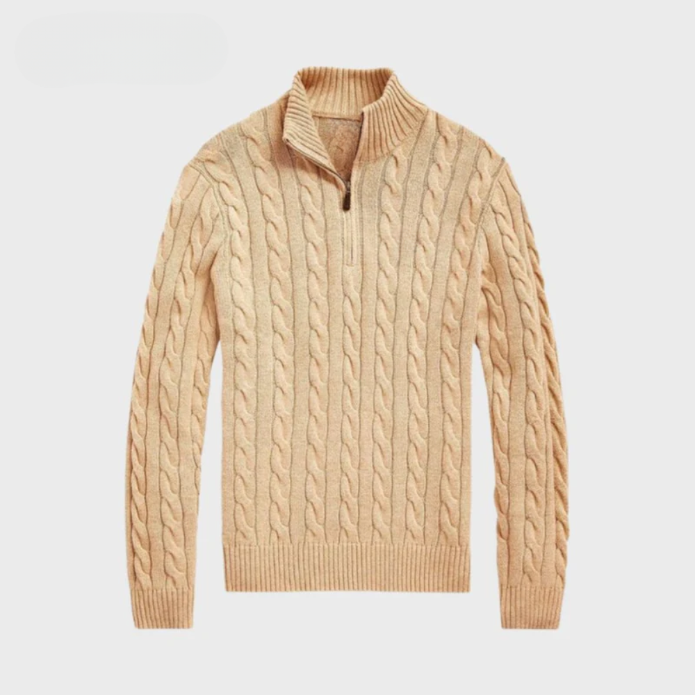 Zeitloser Grobstrick‑Half‑Zip‑Pullover